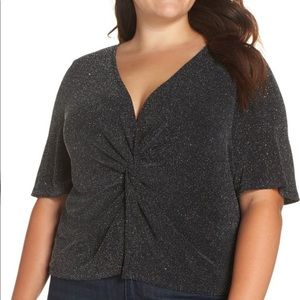 Leith Twist Front Glitter Top
